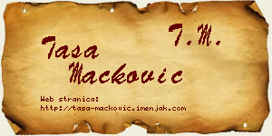 Tasa Mačković vizit kartica